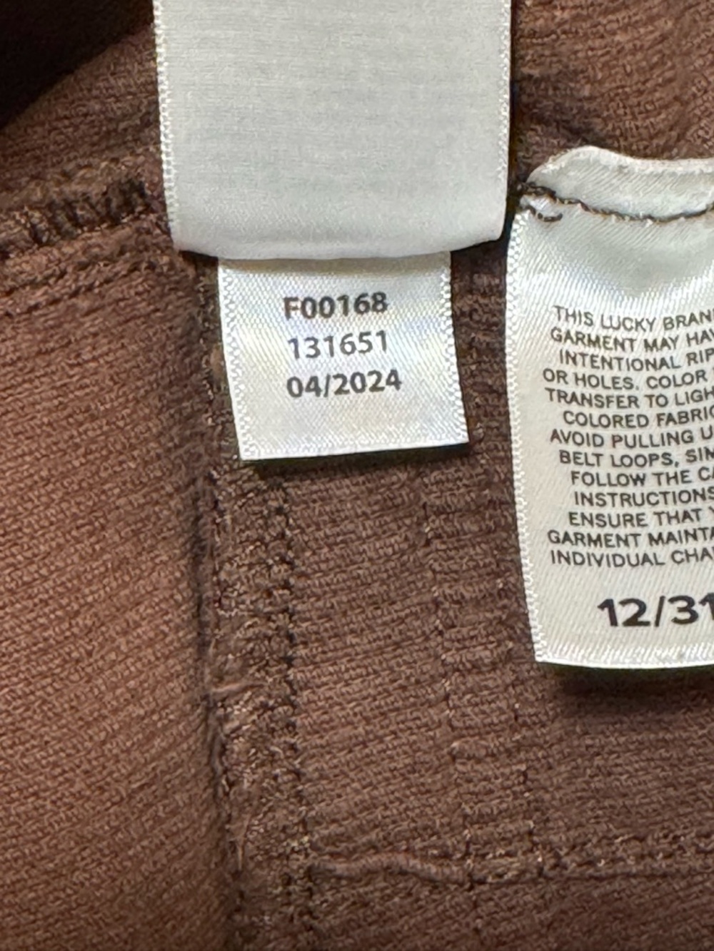 Lucky Brand Stevie High Rise Corduroy Flare Pants Brown Women’s Sz 12/31R - Picture 11 of 14